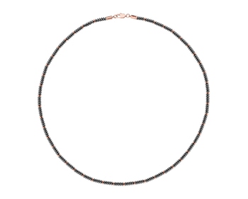 Naszyjnik ze stali szlachetnej z hematytami