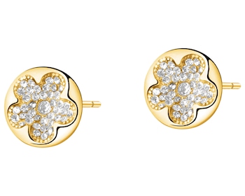 Kolczyki ze stali szlachetnej z kryształami - kwiat