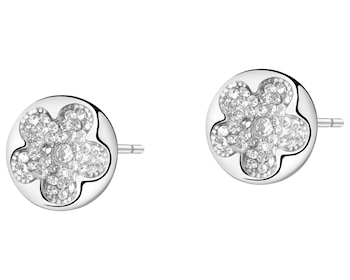 Kolczyki ze stali szlachetnej z kryształami - kwiat