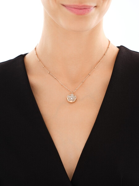 Náhrdelník z ušlechtilé oceli s krystaly - květ