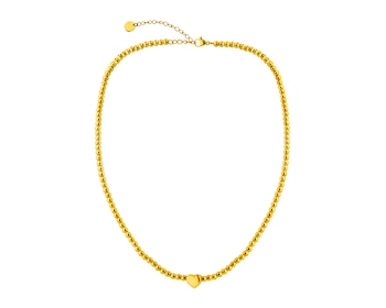 Naszyjnik ze stali szlachetnej - serce, kulki