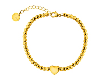 Bransoletka ze stali szlachetnej - serce, kulki