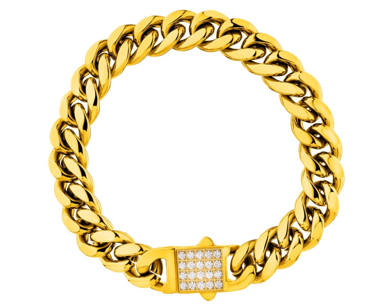 Bransoletka ze stali szlachetnej z cyrkoniami