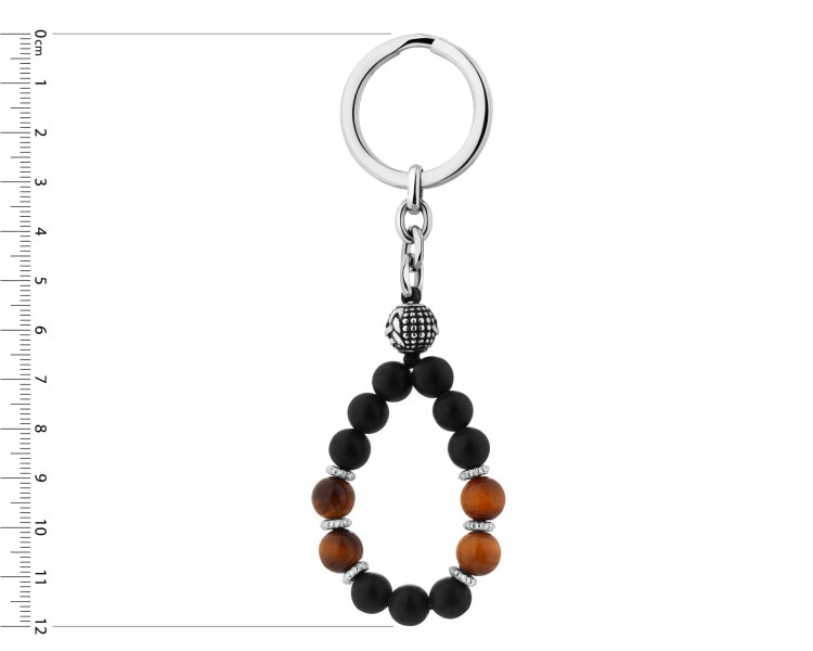 Stainless Steel Keyring with Agate