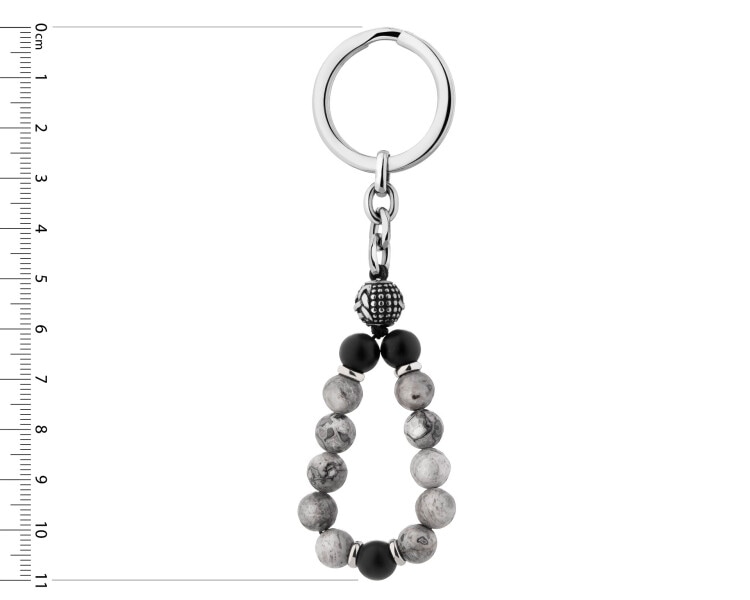 Stainless Steel Keyring with Agate
