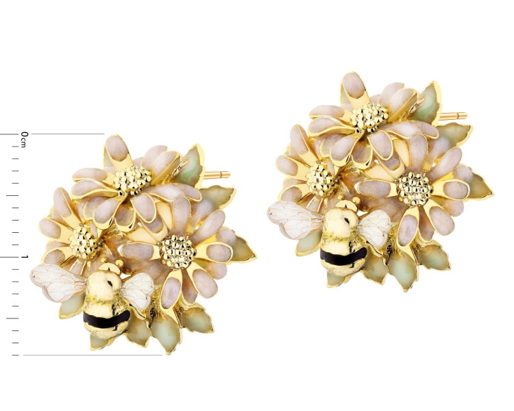 Gold-Plated Brass, Gold-Plated Silver Earrings 