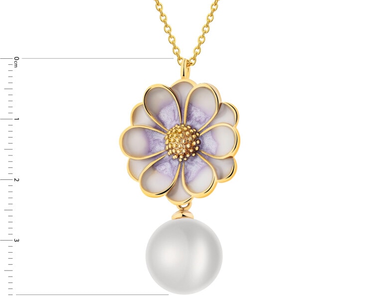 Gold-Plated Brass Necklace with Synthetic Pearl
