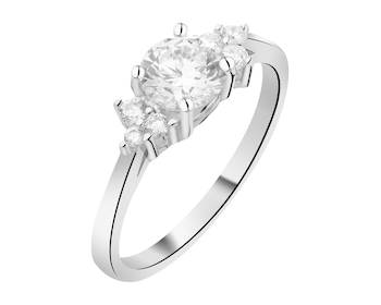 Pierścionek srebrny z cyrkoniami