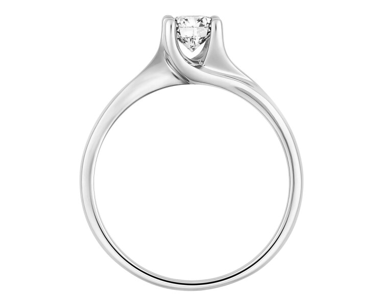 Pierścionek z białego złota z brylantem - SI1/H - 0,44 ct - próba 585