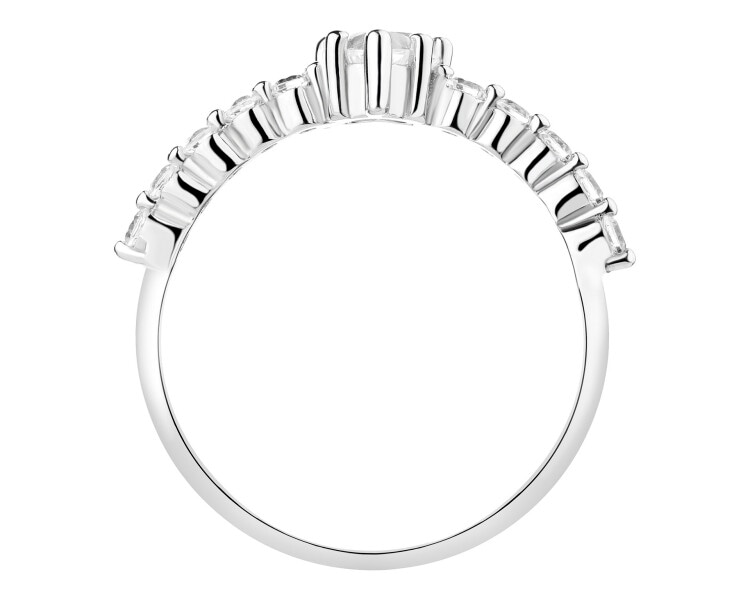 Pierścionek srebrny z cyrkoniami - serce