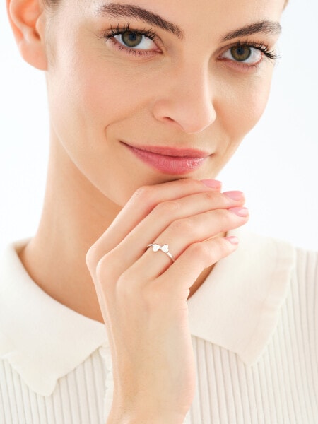 Pierścionek srebrny - serca