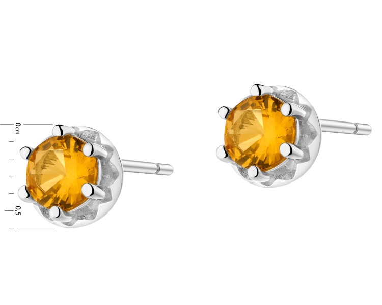 Rhodium Plated Silver Earrings with Cubic Zirconia