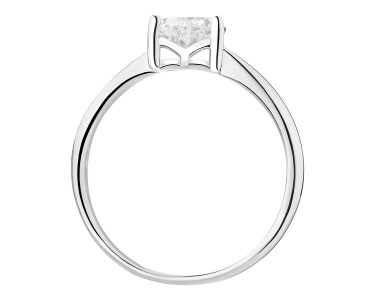 Pierścionek srebrny z cyrkonią - serce