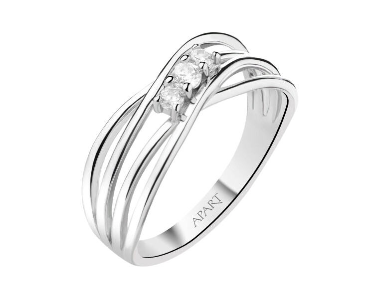 Pierścionek srebrny z cyrkoniami