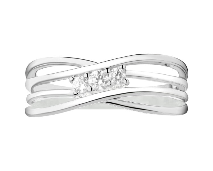 Pierścionek srebrny z cyrkoniami