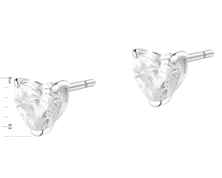 Rhodium Plated Silver Earrings with Cubic Zirconia