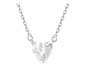 Naszyjnik srebrny z cyrkonią - serce