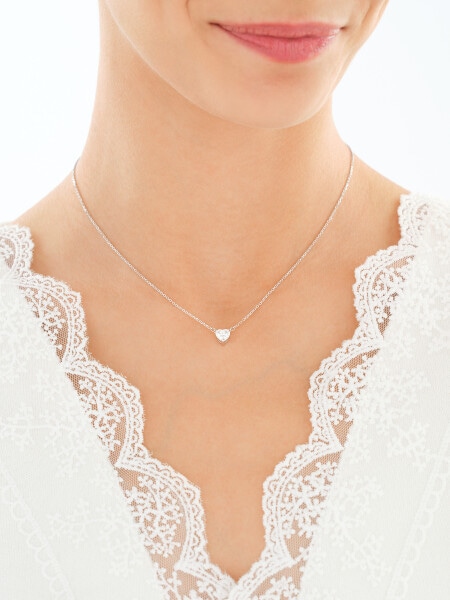 Naszyjnik srebrny z cyrkonią - serce