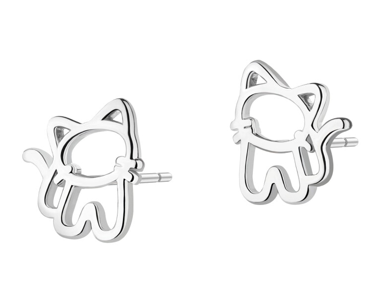 Kolczyki srebrne - koty
