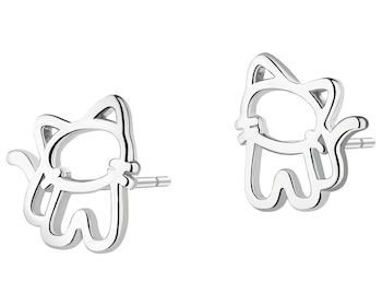 Kolczyki srebrne - koty