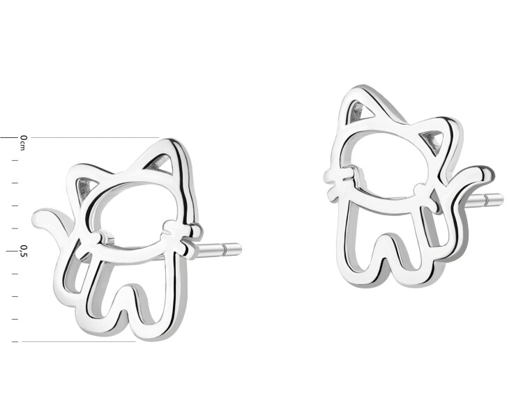 Rhodium Plated Silver Earrings 