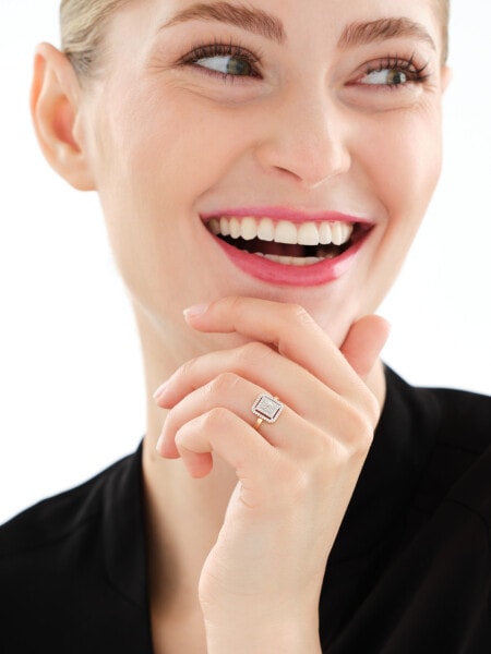 Pierścionek z żółtego złota diamentami - 0,21 ct - próba 585