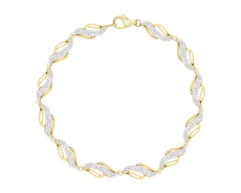 Bransoletka z żółtego złota z diamentami - 0,03 ct - próba 585