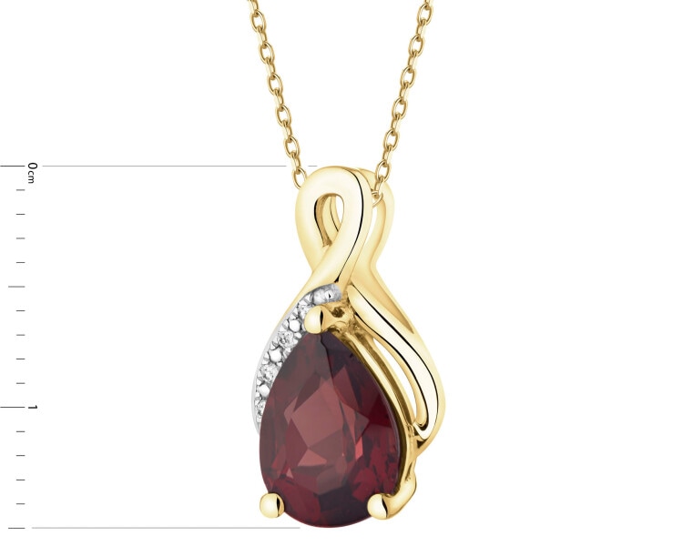 14 K Rhodium-Plated Yellow Gold Pendant  - fineness 14 K