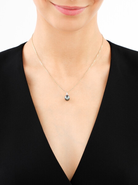 9 K Rhodium-Plated Yellow Gold Pendant  - fineness 9 K