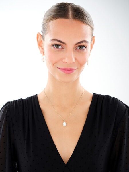 14 K Yellow Gold Dangling Earring with Opalite