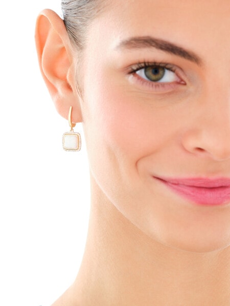 14 K Yellow Gold Dangling Earring with Opalite