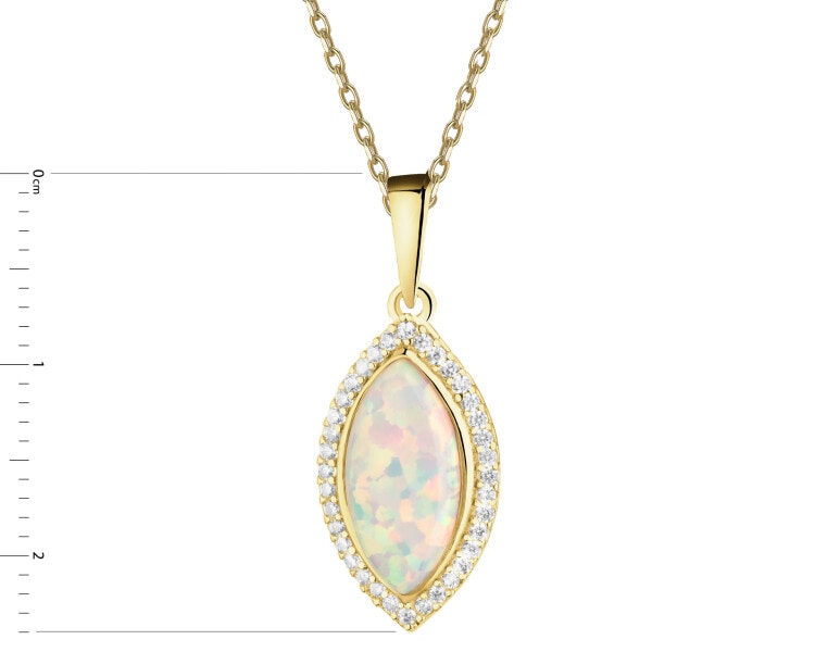 14 K Yellow Gold Pendant with Opalite