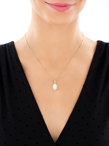 14 K Yellow Gold Pendant with Opalite