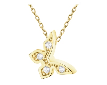 Złoty naszyjnik z cyrkoniami - motyl
