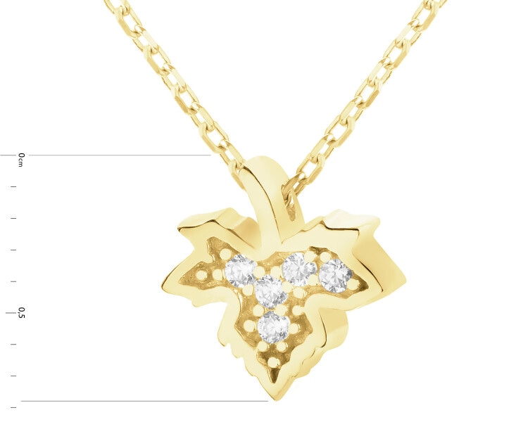 9 K Yellow Gold Necklace with Cubic Zirconia