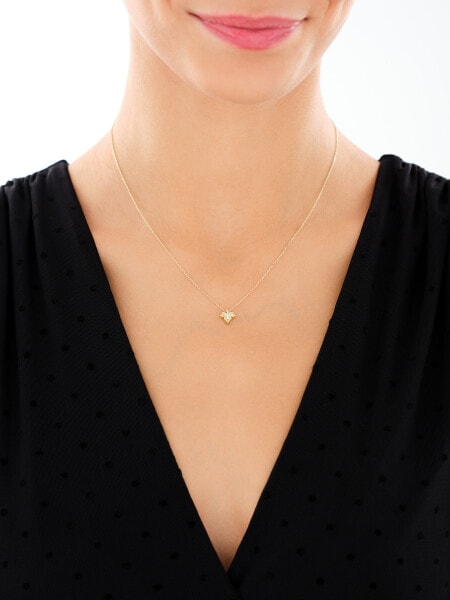 9 K Yellow Gold Necklace with Cubic Zirconia