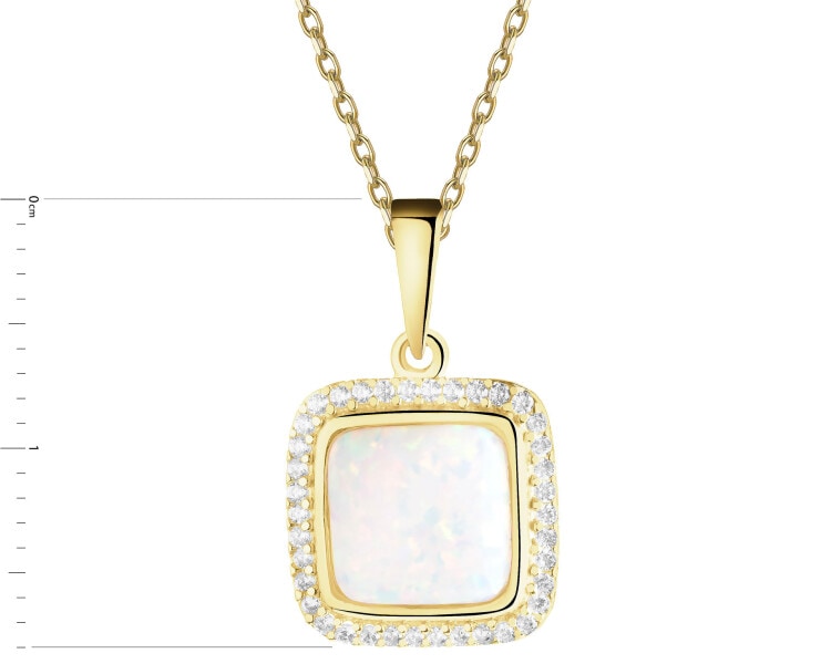 14 K Yellow Gold Pendant with Opalite