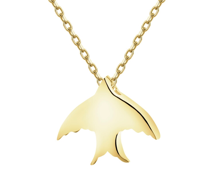 Złoty naszyjnik z cyrkonią - jaskółka