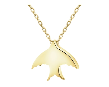 Złoty naszyjnik z cyrkonią - jaskółka