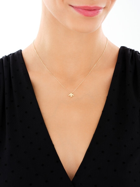 9 K Yellow Gold Necklace with Cubic Zirconia