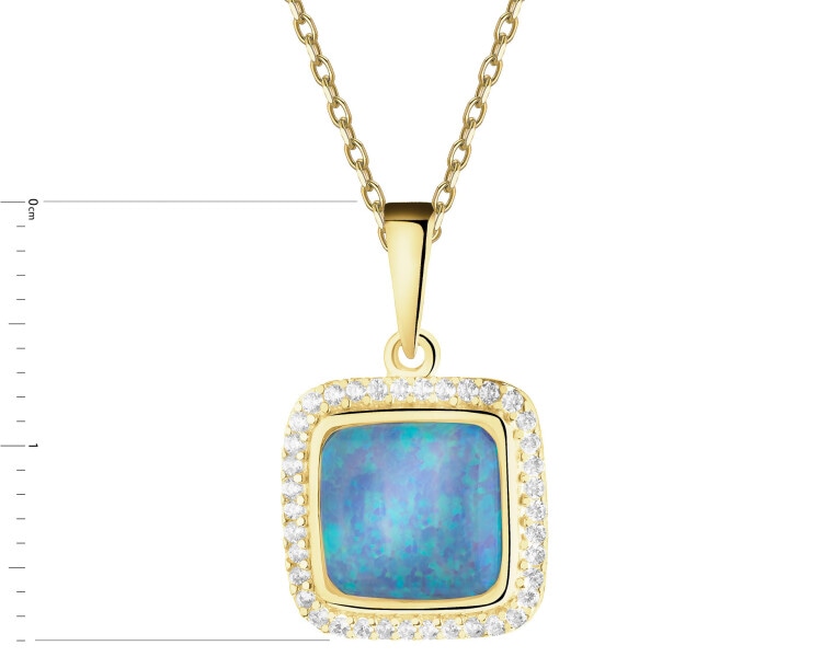 14 K Yellow Gold Pendant with Opalite