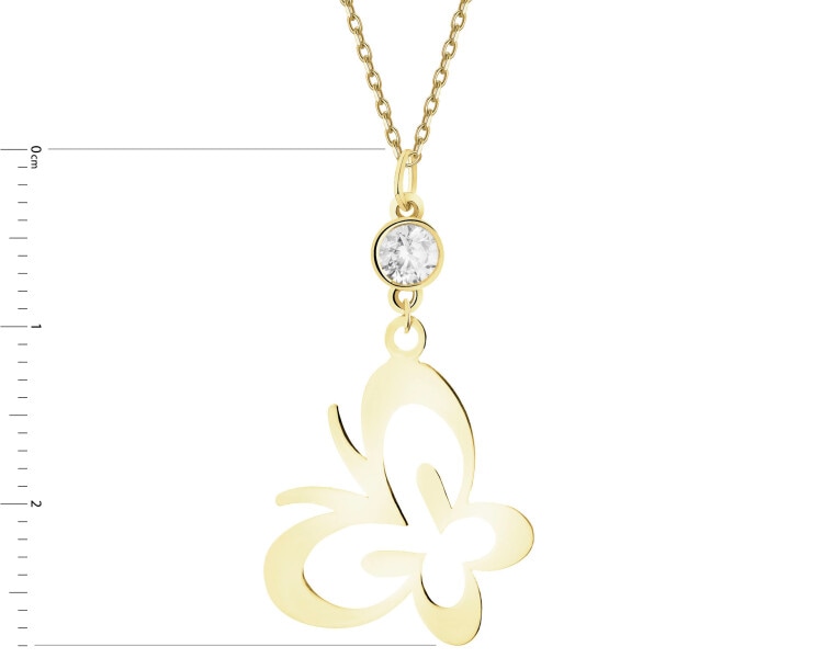 14 K Yellow Gold Pendant with Cubic Zirconia