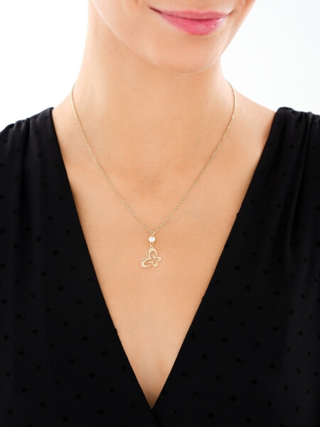 14 K Yellow Gold Pendant with Cubic Zirconia