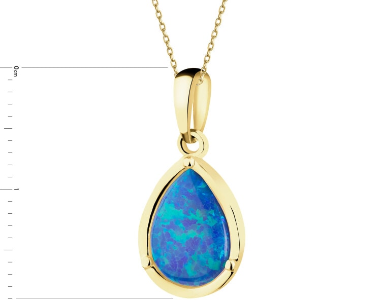 14 K Yellow Gold Pendant with Opalite