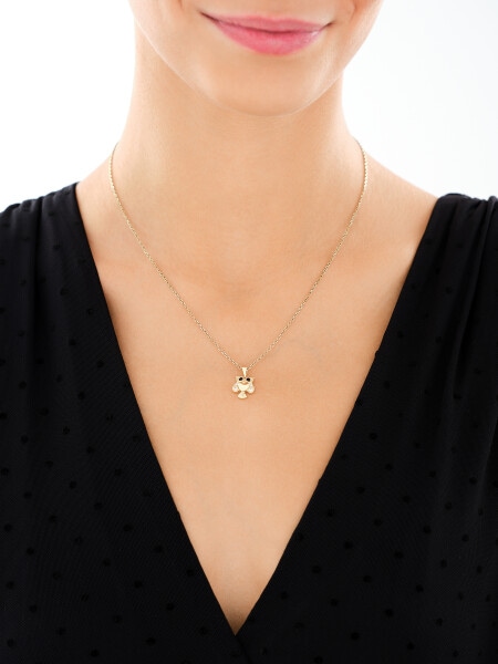14 K Yellow Gold Pendant with Cubic Zirconia