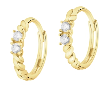 Zlaté náušnice se zirkony - kroužky