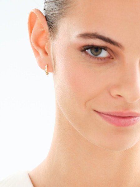 Zlaté náušnice se zirkony - kroužky