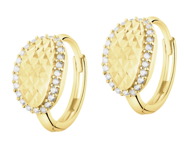 Zlaté náušnice se zirkony - kroužky