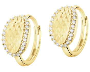 Zlaté náušnice se zirkony - kroužky