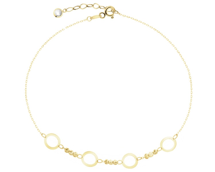 Złota bransoletka z cyrkonią - koła